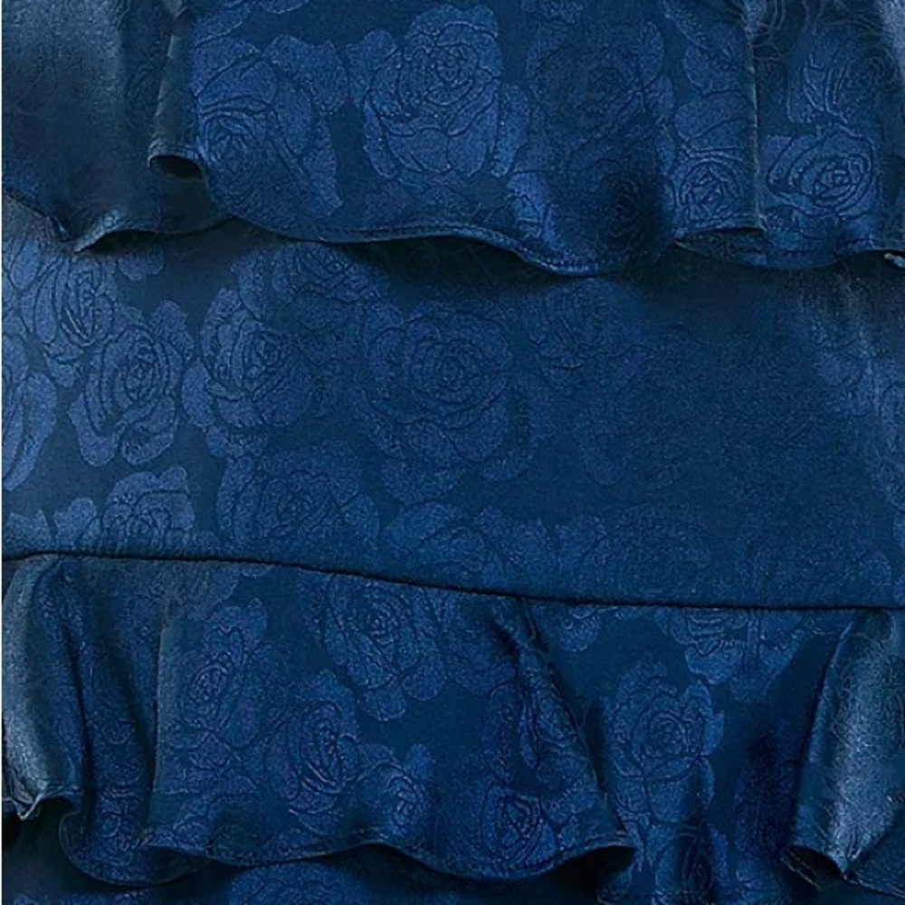 Elegant Blue Ruffle Dress - Picture 7 of 7